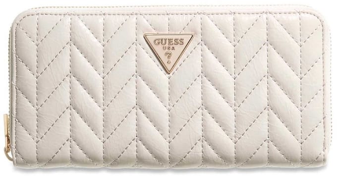 GUESS portemonnee Cheryl SLG Zip Around Wallet Stone crème