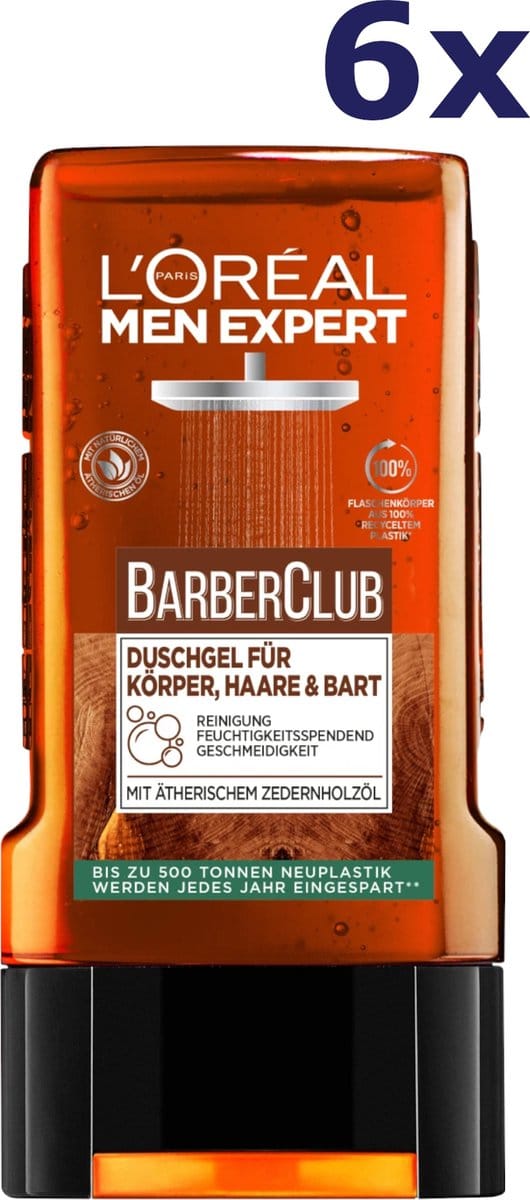 6x L'Oreal Men Expert Shower 250ml Barber Club