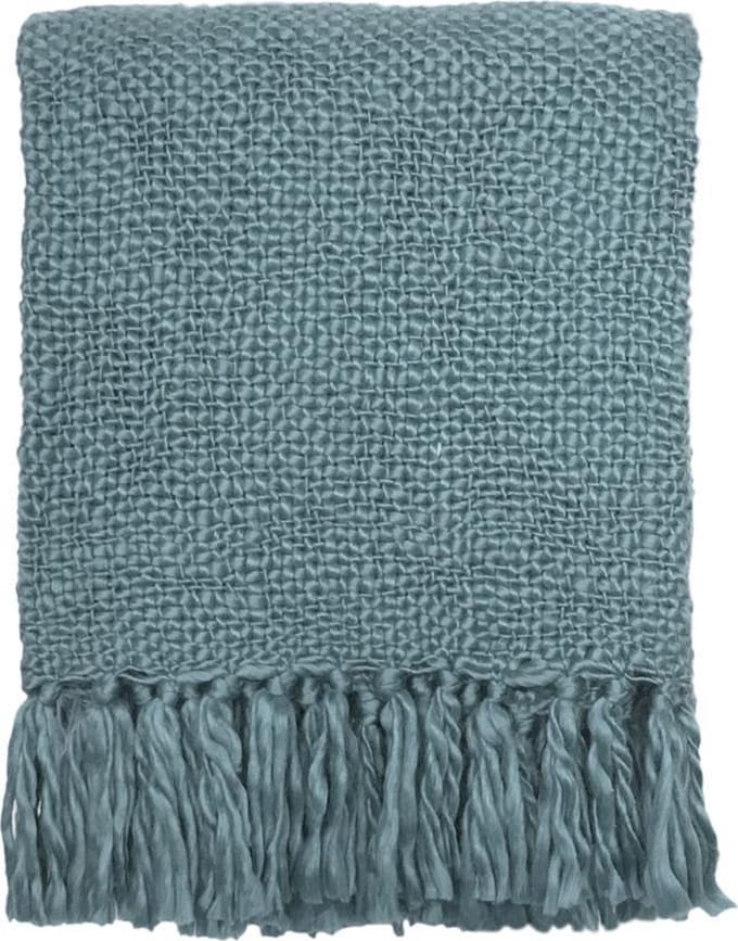 Lead blue solid throw
