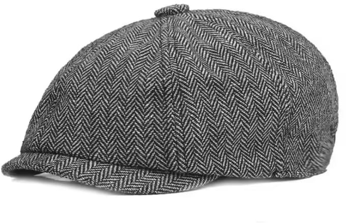 CHPN - Flatcap - Herenpet - Klassieke pet - Cap - Zwart/Wit - One size- Unisex