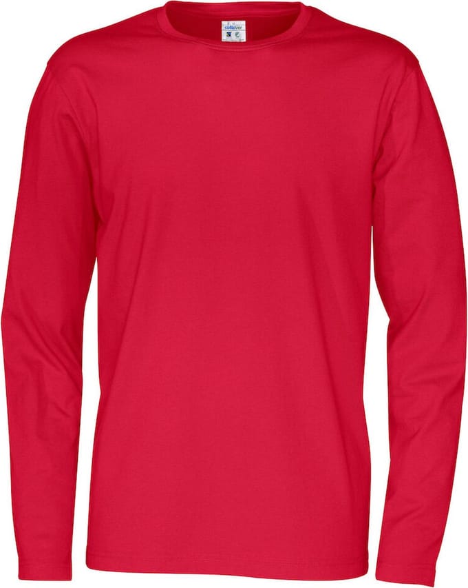 Cottover T-SHIRT LONG SLEEVE MAN - GOTS GECERTIFICEERD 141020 - Rood - M