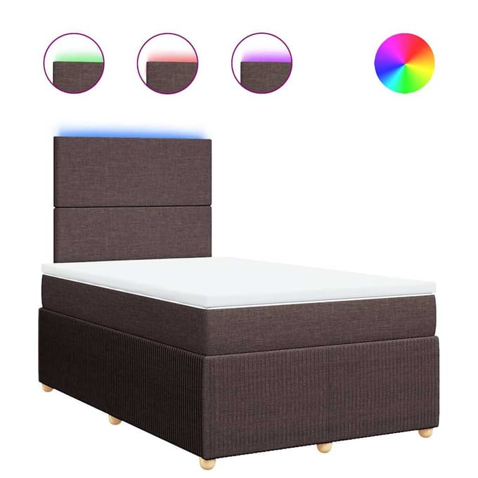 vidaXL - Boxspring - met - matras - stof - donkerbruin - 120x200 - cm