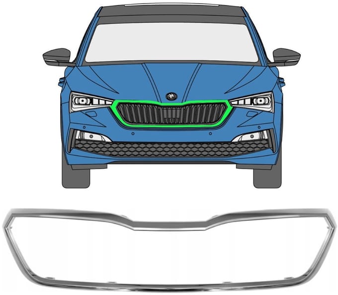 Frame van de grille voor Skoda Scala 2019-