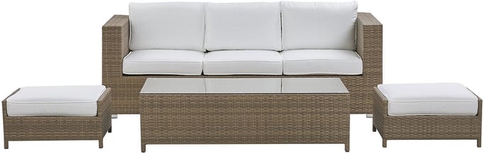 BELLUNO - Loungeset voor 5 - Wit - PE rotan
