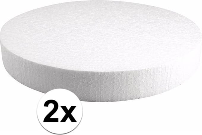 Rayher Piepschuim vormen schijf - 2x - Dia 30 cm breed en 4 cm dik - hobby figuren artikelen