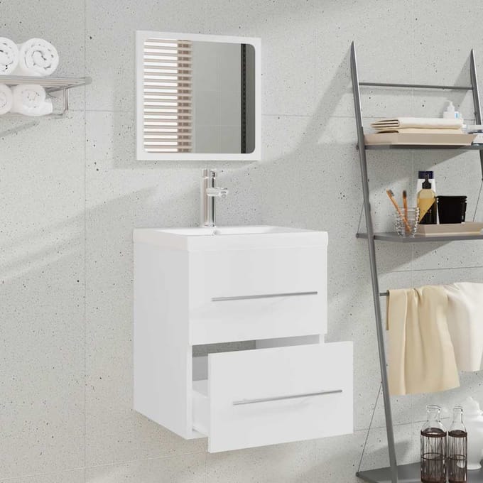 vidaXL - Badkamerkast - met - spiegel - 41x38,5x48 - cm - wit