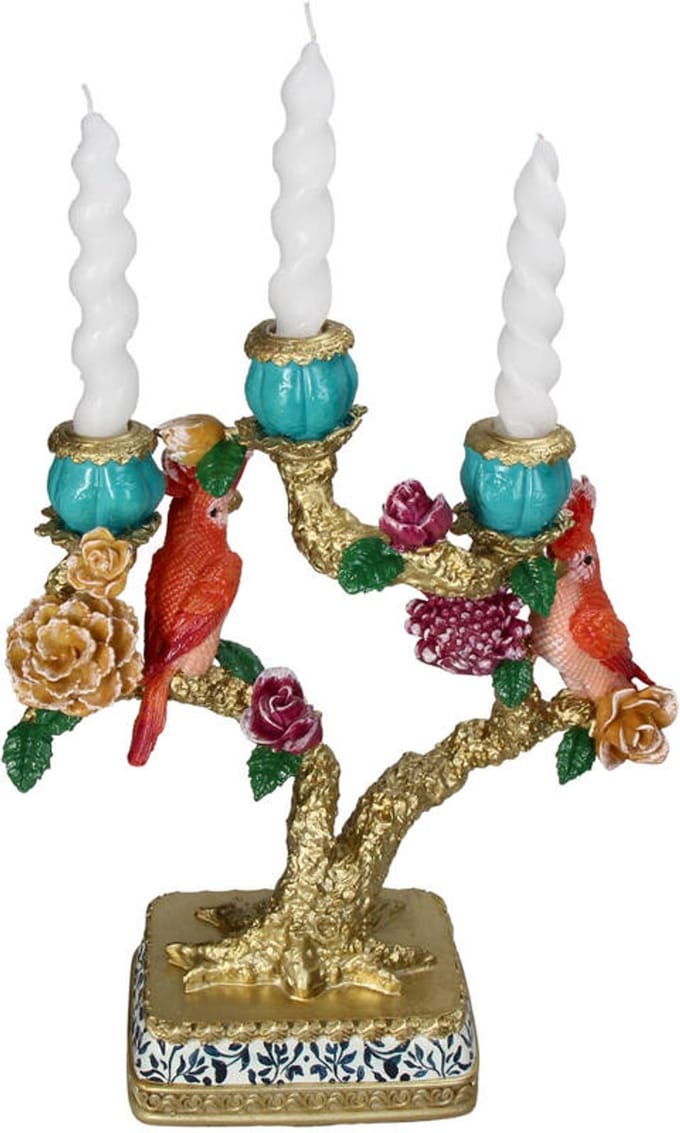 HD Collection Kaarshouder Vogels Polyresin Multi 29,5x11,5x36cm