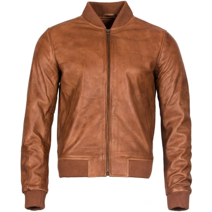 Heren retro varsity leren bomberjack-Pretoria