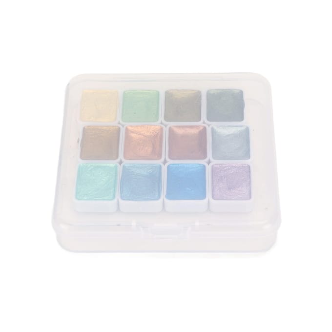Waterverf Set Draagbaar Eco Vriendelijk Glitters Metallic Solide Waterverf Verf Set voor white