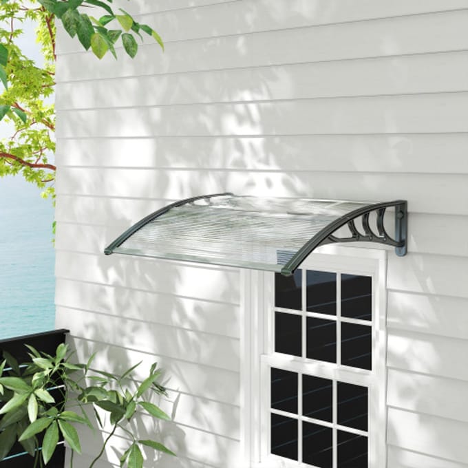 Voordeurluifel Patiodak Polycarbonaat luifel, transparant, 75x100cm