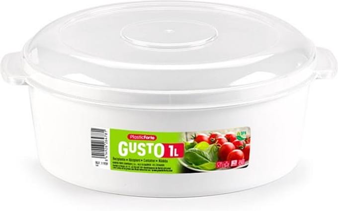 PlasticForte Magnetronschaal - 1 liter - wit/transparant - kunststof