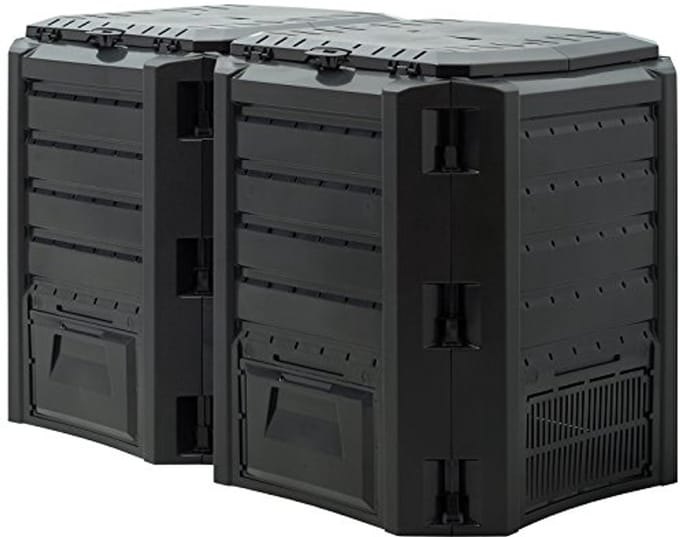 Composter Bak - Tuincomposter Thermo - Afval Verwerken - Snelle Omzetting - 800 L - Zwart