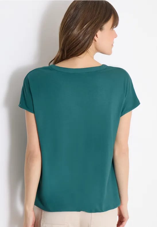 Blouse met korte mouwen en structuurmix