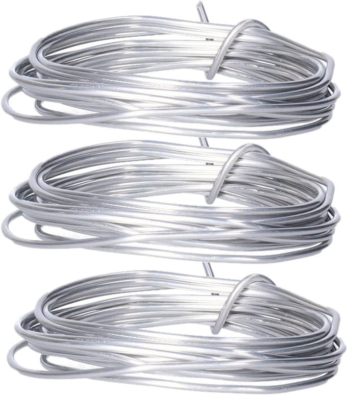 Hobby draad - 3x - hobby en knutsel draad - 2 mm x 200 cm - Bloemendraad/aluminiumdraad - zilver