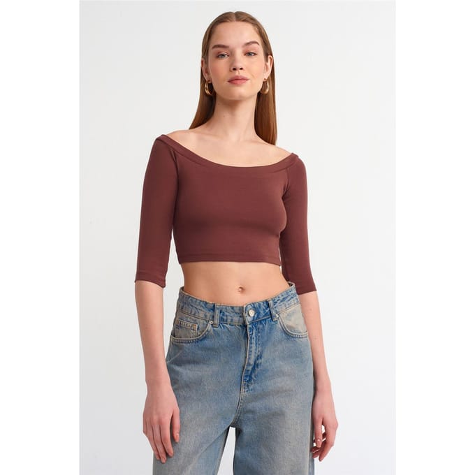 Dames Off-shoulder Crop Blouse