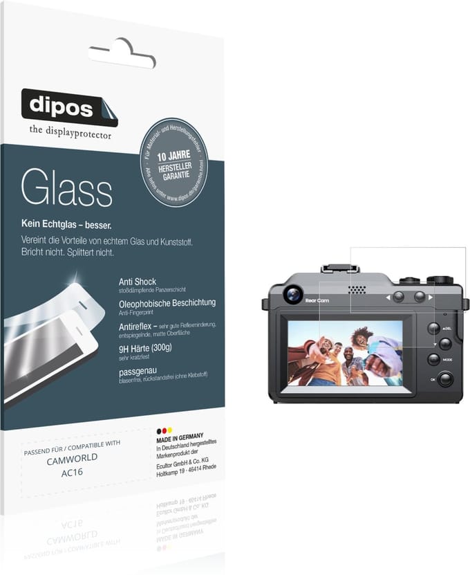 dipos – 2x Matte Pantserfolie geschikt voor CAMWORLD AC16 | 9H Screenprotector