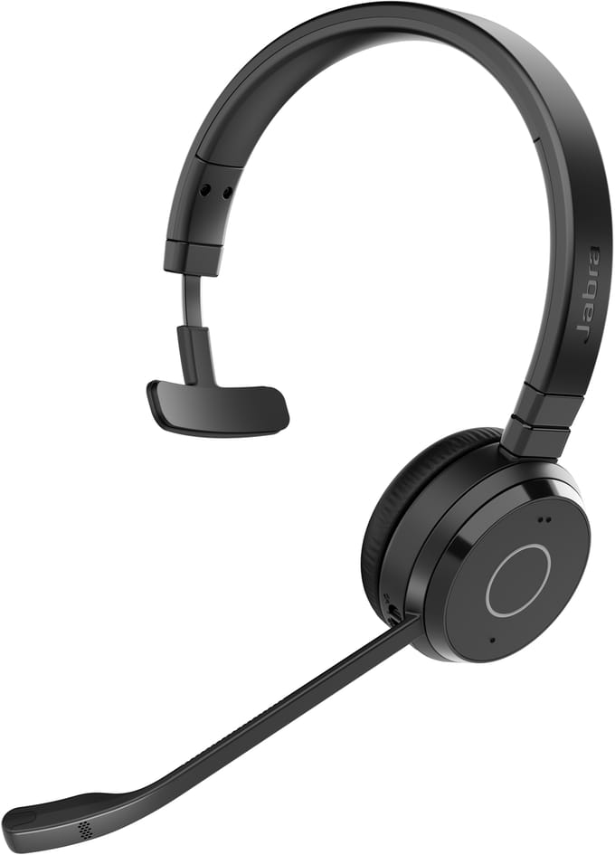 Jabra Evolve 65 TE - Headset Bedraad & draadloos - Bluetooth - USB-A- via Bluetooth-adapter - ruisonderdrukking - UC-gecertificeerd - zwart