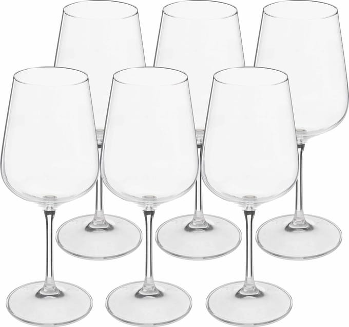 Secret de Gourmet Wijnglazen set Lena - doosje 12x stuks - chique glas - 36 CL - witte/rode/rose