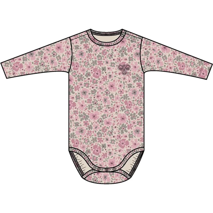 Hummel kinderbody met lange mouwen Hmlmini Flower Aop L/S 233813