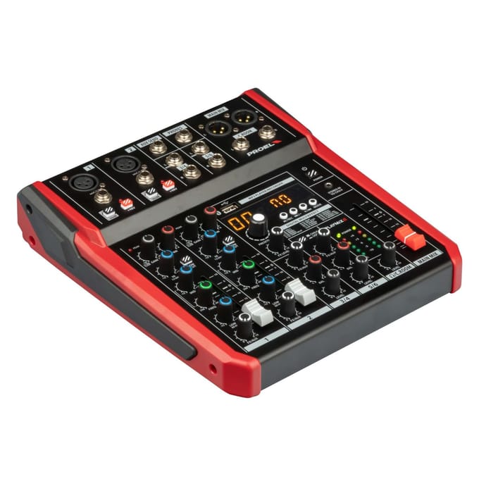 PROEL PLAYMIX6 JP Compacte Mixer met 100 Digitale MP3 Opname en Audio Interface Functies 6-Kanaals 24-bit Audio, Ingebouwde Effecten, Afspelen, black
