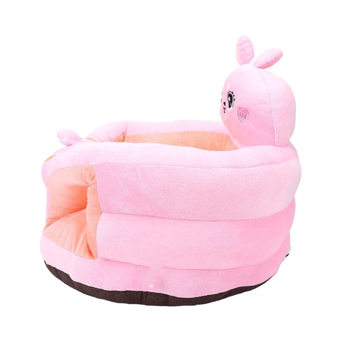 Baby Leert Zitten Stoel Cartoon Zacht Pluche Baby Zetel met Rugsteun voor Thuis Roseate Bunny white