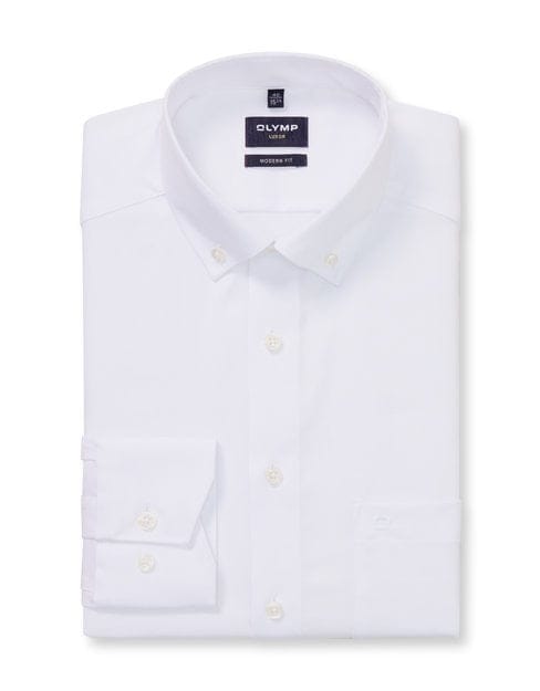 OLYMP Luxor Overhemd, Modern Fit, Button-down, Wit
