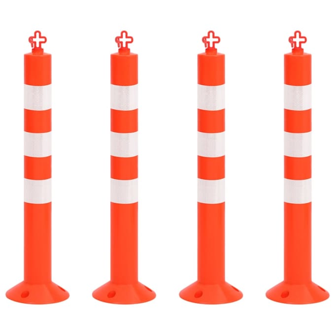 vidaXL - Verkeerspalen - met - ketting - 4 - st - 75 - cm - PE
