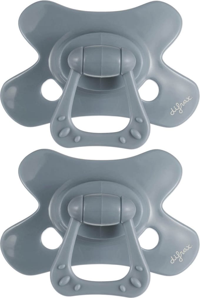 Difrax Fopspeen Natural - 18+ Maanden - Donkergrijs - 2 Stuks