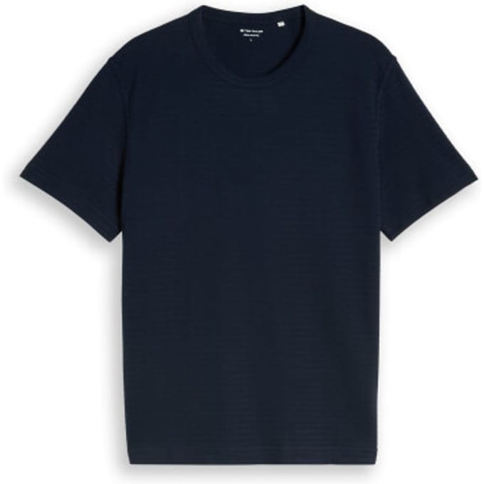 Tom Tailor - T-shirt van zware katoenen jersey - Maat M - sky captain blue