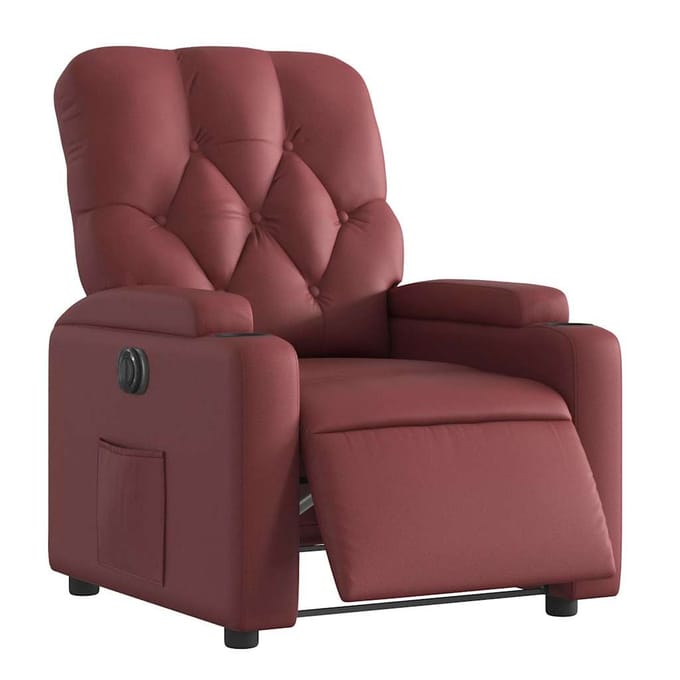 vidaXL - Fauteuil - verstelbaar - elektrisch - kunstleer - wijnrood