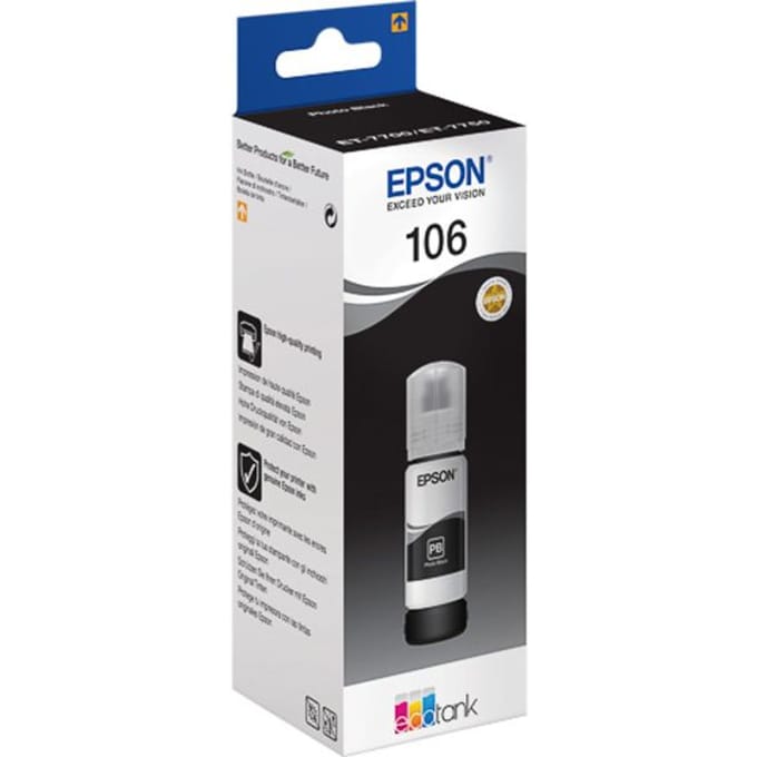 Compatible Ink Cartridge Epson 106 EcoTank Photo Black ink bottle 70 ml Black