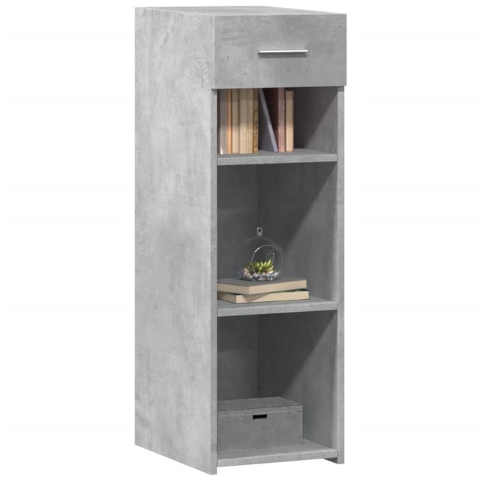 vidaXL - Dressoir - 30x42,5x93 - cm - bewerkt - hout - betongrijs