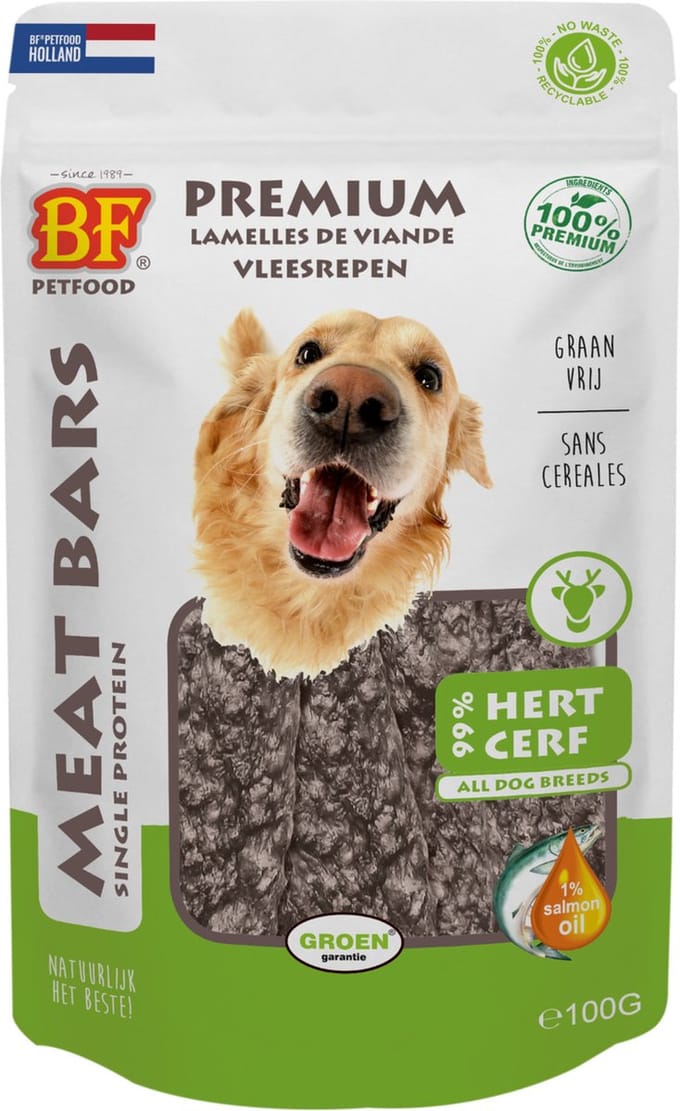 Bf Meat Bars 200 g - Hondensnacks - Hert