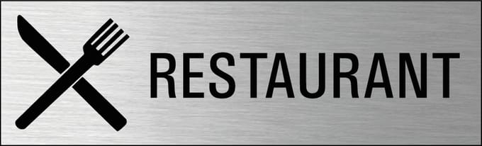 Restaurant deurbordje met zelfklevende strip
