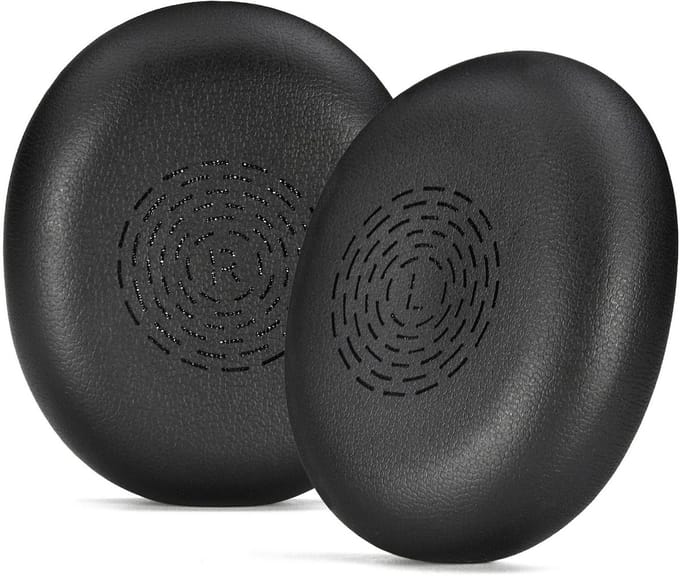 Somstyle Oorkussens Geschikt voor Jabra Evolve2 65 Flex Koptelefoon - 2 Stuks - Eiwitleer - Zwart