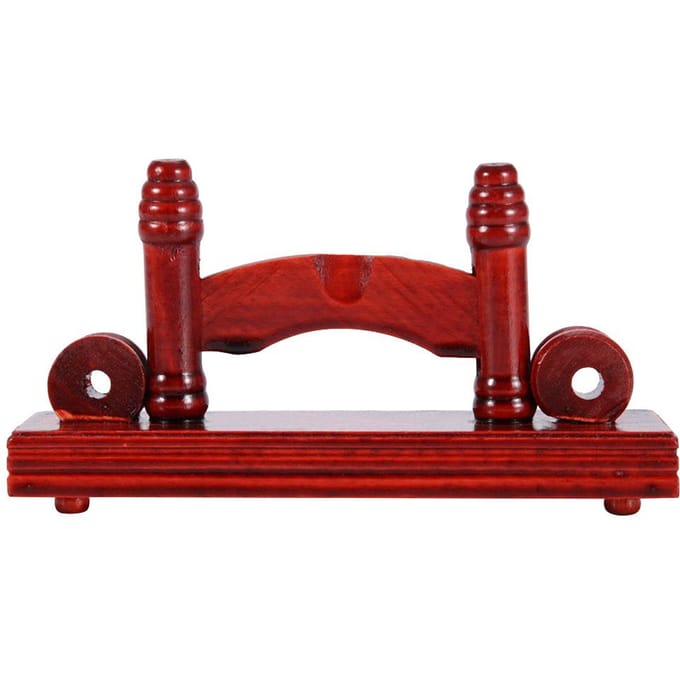 Chinese Waaier Decoratieve Standaard Handige Waaier Displayhouder Bamboe Vouwwaaier Standaard(Dofrood) brown