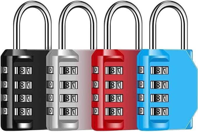 4 Digit Combinatielock - 4 Pack Resetbare Waterdichte Hangslot voor School, Gym, Deur en Koffer met Versterkte Beugel
