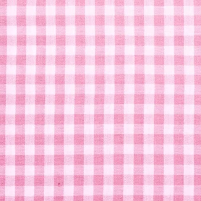 Boerenbont stof Roze - Katoen polyester ruiten kleine ruitjes wit