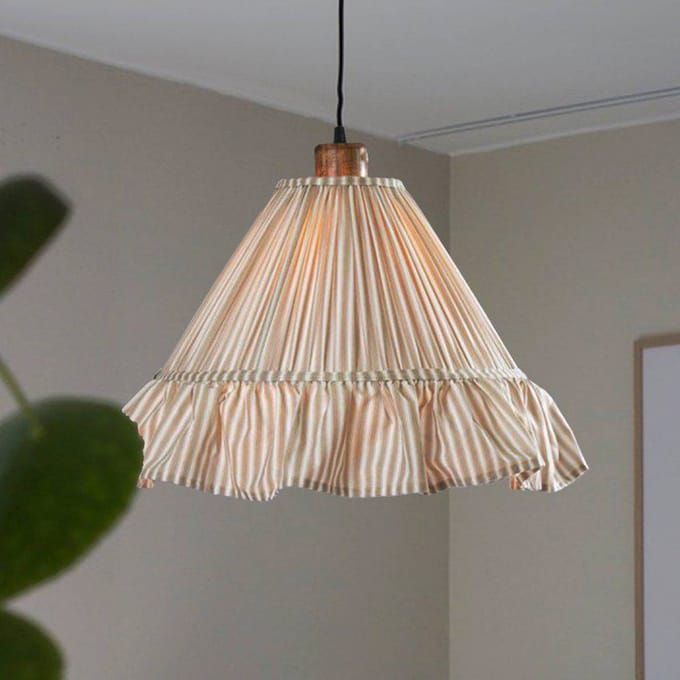 PR Home hanglamp Estrid, beige, stof, Ø 40 cm, E27