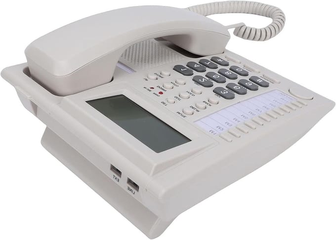 Vaste Telefoon - Grote Sleutel Telefoon - Thuisgebruik - Nummerherkenning - 16 Cijfer LCD - Beige