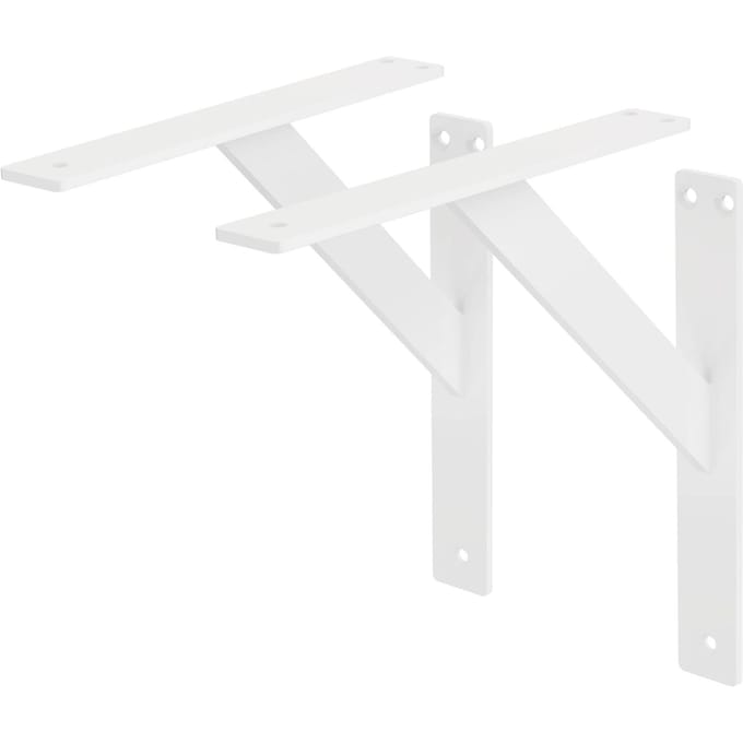 Wandhouder Plankhouder set van 2 240 x 240 mm wit aluminium ML design