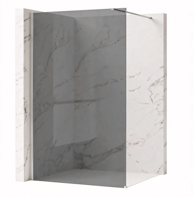 Rea Flexi Grey 120 - Gehard Glas 8 Mm (Grijs) - Douchewand - Chrome120X120X195Cm