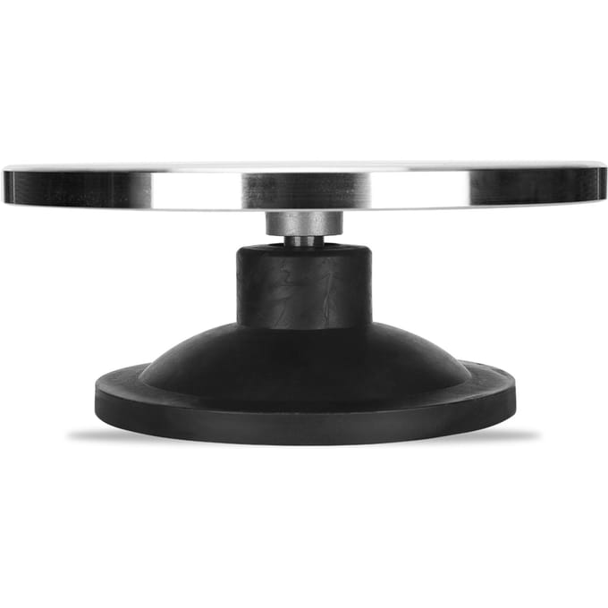 Tour de potier grand plateau tournant robuste avec roulements à billes pour sculpter, décorer, modeler 25 cm black