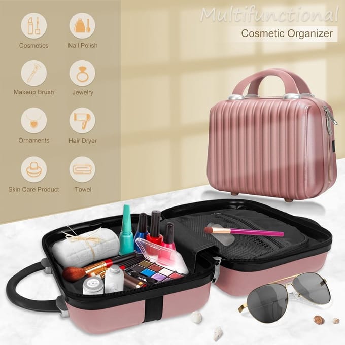 Make-up koffer - Cosmetica organizer - Reizen en opslag - Harde schaal - 28 cm - Groen