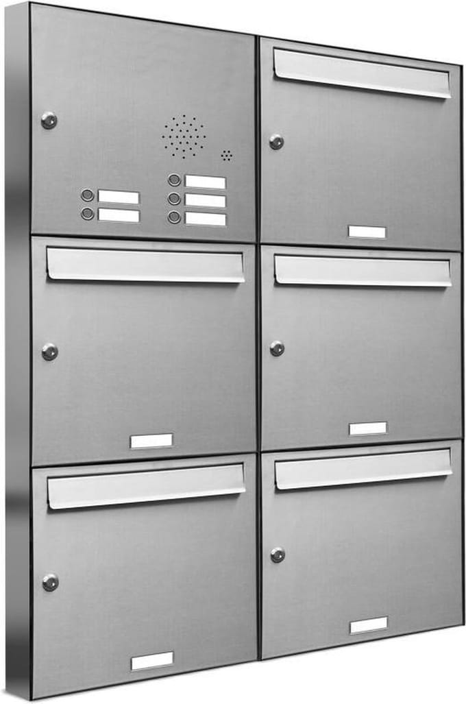 Brievenbus 5 groot type 2_Brievenbus met intercompaneel _5_adressen__RVS
