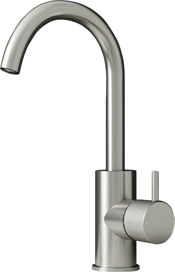 Hotbath Cobber X CX004 wastafelkraan met draaibare uitloop geborsteld nikkel