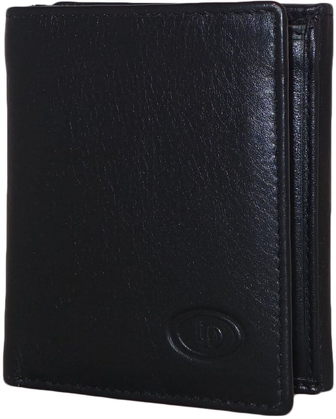 Leather Design RFID Uitklapbare Pasjeshouder Zwart