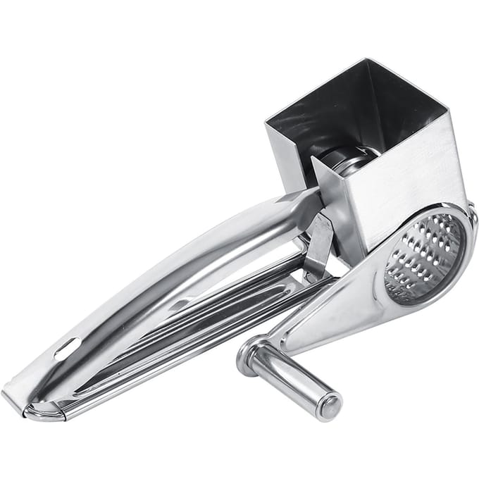 Râpe à fromage rotative multifonctionnelle en acier inoxydable, 1 tambour, outil de déchiquetage de tranches blanc