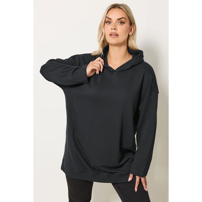 Yours Zwarte Naaddetail Hoodie Size 46