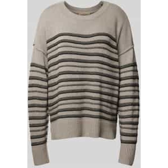 Oversized gebreide pullover met ribboorden